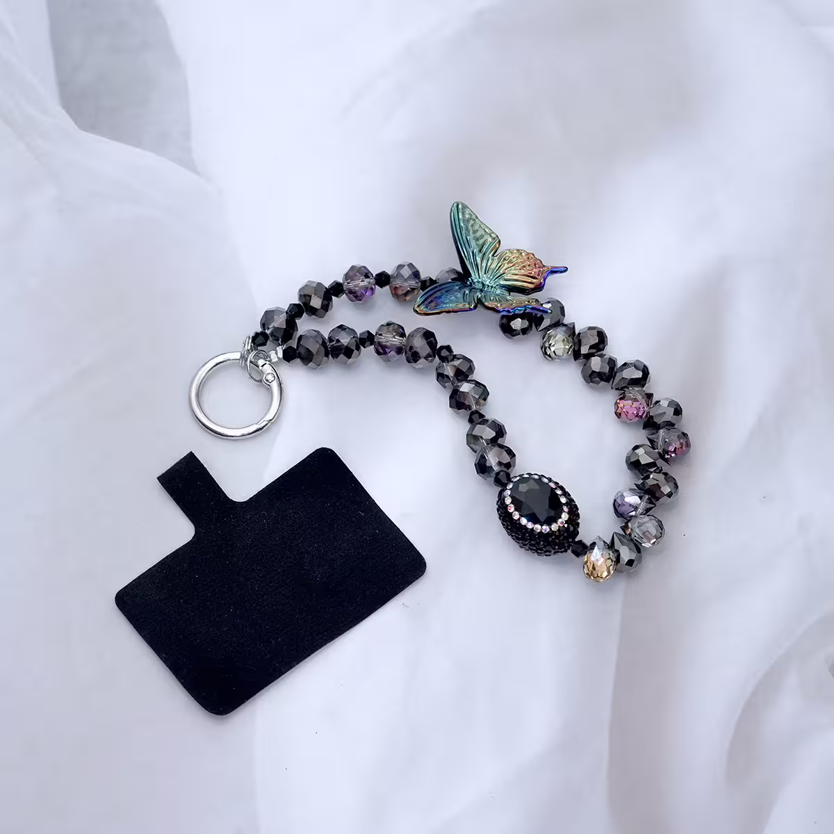 彩黑的璀璨蝴蝶&times;手機腕帶掛繩-第4張