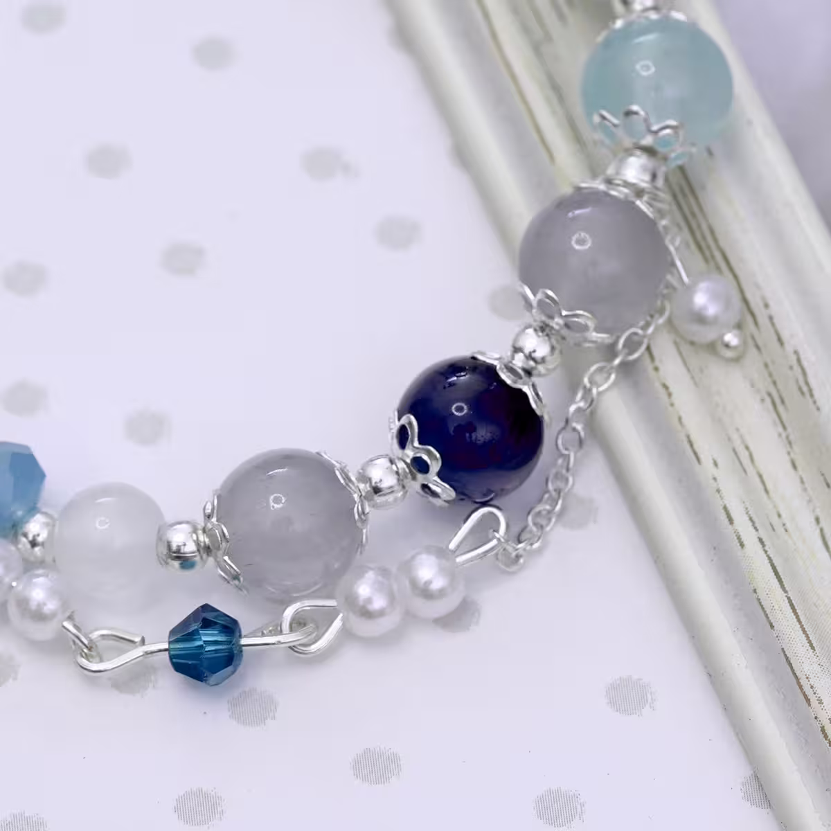 琉璃水藍藍&times;固定式串珠手鍊-第4張