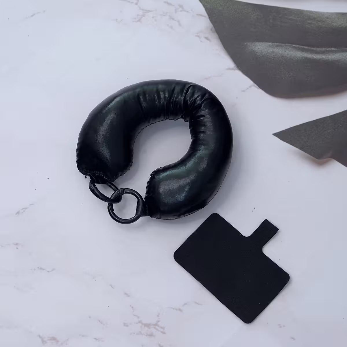 漆面太空棉&times;手機手提吊飾掛繩&times;黑色-第2張