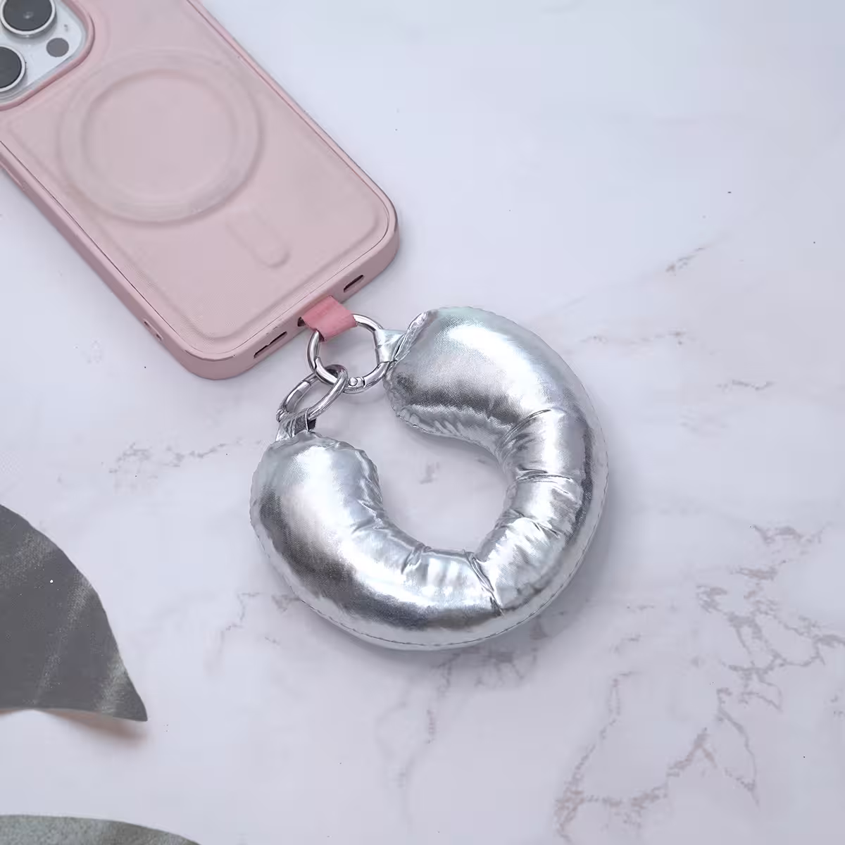 漆面太空棉&times;手機手提吊飾掛繩&times;銀色-第3張