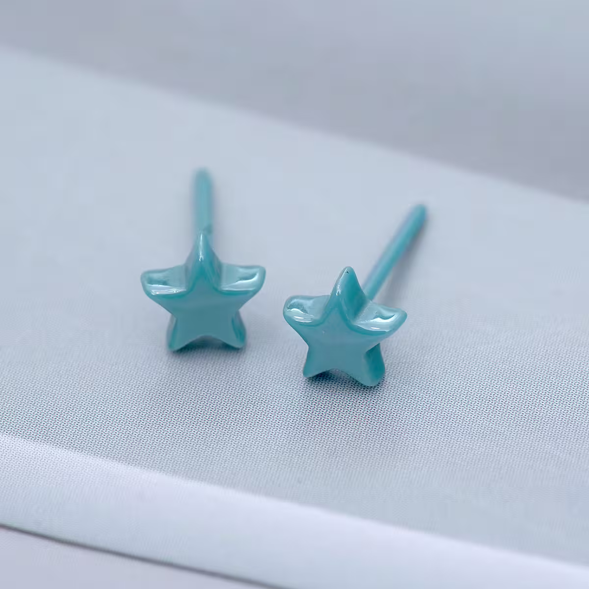 小星星&times;陶瓷&times;養耳棒&times;二套件耳環組&times;藍色-第3張
