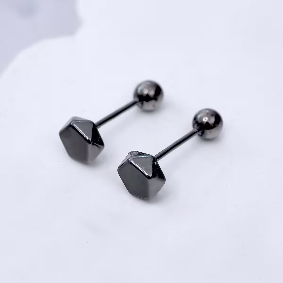 黑色六角螺帽&times;轉珠耳環-第3張