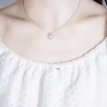 925銀飾×圓心貝珠×鎖骨項鍊