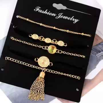 彩晶圖騰流蘇×五套件手鍊組