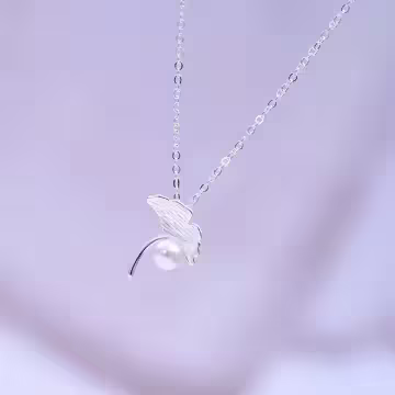 925銀飾×銀杏葉珍珠×鎖骨項鍊