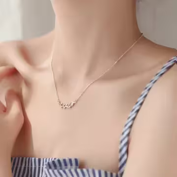 925銀飾×橄欖枝葉×鎖骨項鍊