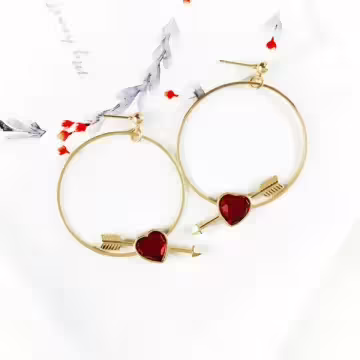 命中紅心&times;吊墜耳環