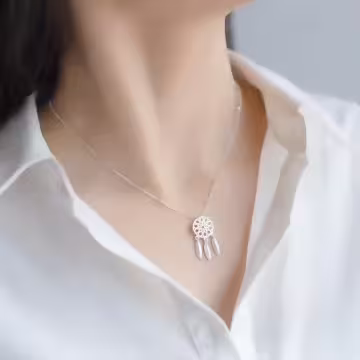 925銀飾×捕夢網羽毛流蘇×鎖骨項鍊