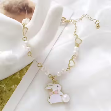 愛心蝴蝶領結小白兔×手鍊