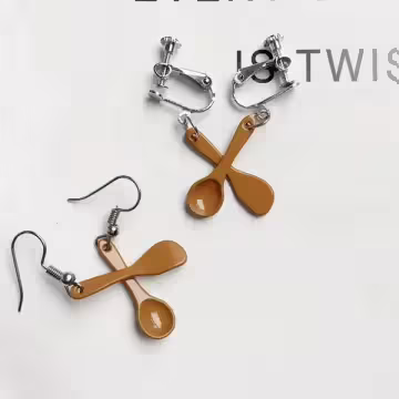 吃飯傢伙×不對稱吊墜耳勾