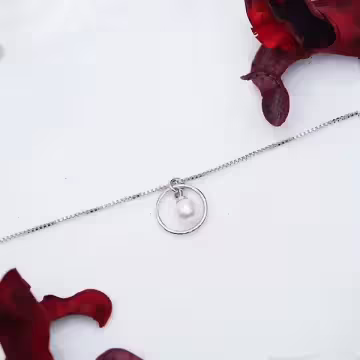 925銀飾×圓心貝珠×鎖骨項鍊