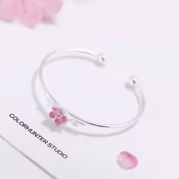 925銀飾×桃花開×開口手環