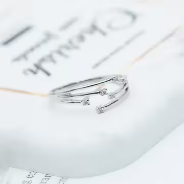 925銀飾×璀璨流星雨×開口戒指