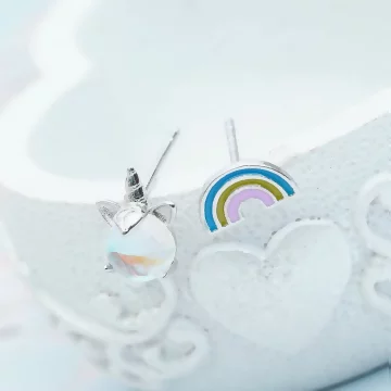 925銀針×彩虹極光獨角獸×耳針.avif