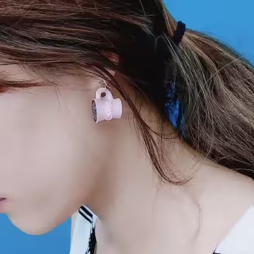 喝一杯咖啡×吊墜耳勾