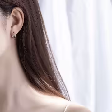 925銀針×彎彎三條線×耳針