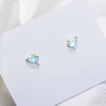 小藍鯨×U型耳骨耳夾