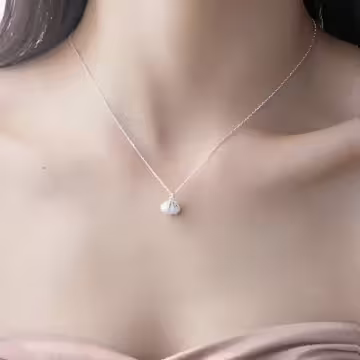 925銀飾×貝殼裡的珍珠×鎖骨項鍊
