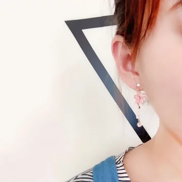 粉櫻綻開×U型耳夾.avif