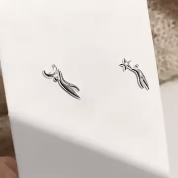 925銀針×追星捧月×耳針