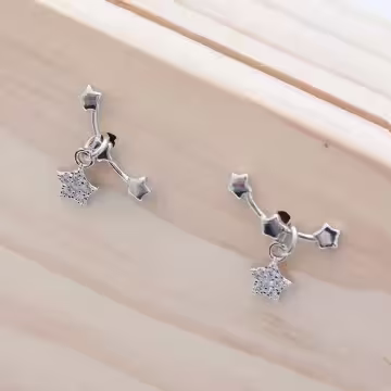 925銀針×搖曳小星星×耳針