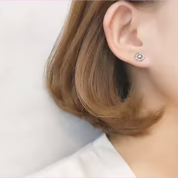 925銀針×復古雛菊小花×耳針