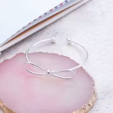 925銀飾×線條蝴蝶結×開口手環