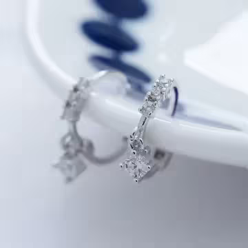 925銀針×垂鑽×耳扣