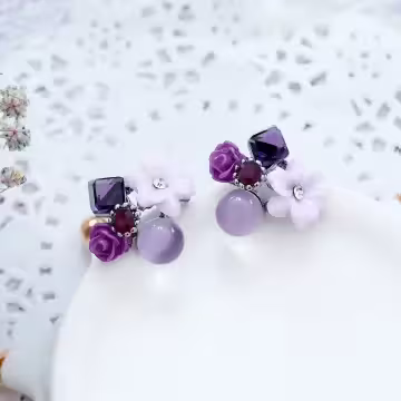 紫魅迷情×吊墜耳環