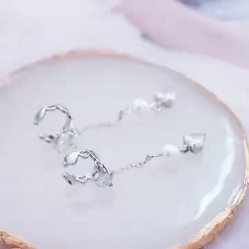 愛心環繞垂鑽&times;U型耳骨耳夾