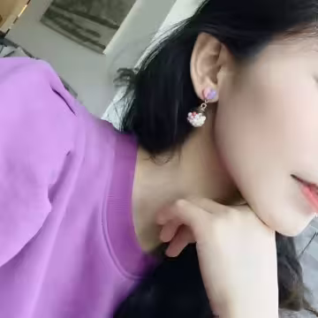 繽樂愛心糖果圓珠&times;三角耳夾