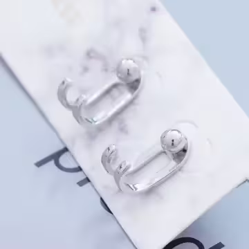 925銀針×雙線掛勾×後掛式耳針