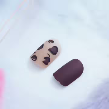 奶茶豹紋棕咖霧面×穿戴式手指甲片×二十四入