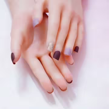 酒紅粉色金蔥霧面×穿戴式手指甲片×二十四入