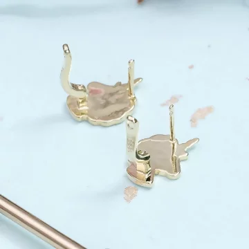 小兔彎月星空圓環×不對稱吊墜耳環×共二色.avif
