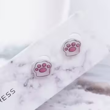 粉紅肉球×磁吸耳夾/裝飾小物