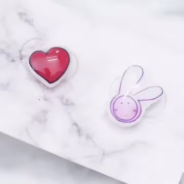 小白兔愛心×磁吸耳夾/裝飾小物