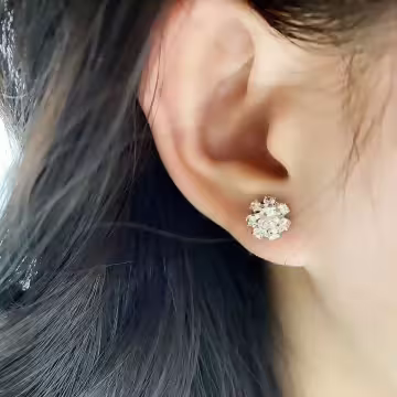 晶鑽立體雪花×磁吸耳夾/裝飾小物