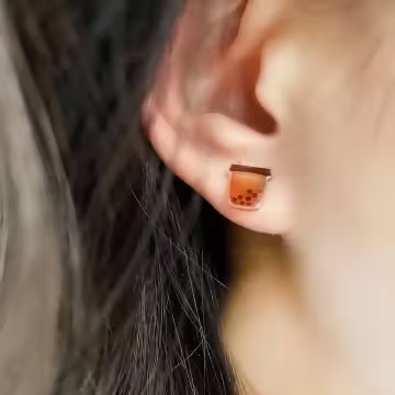 珍珠奶茶×磁吸耳夾/裝飾小物