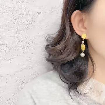 綠心小萌貓×不對稱三角耳夾