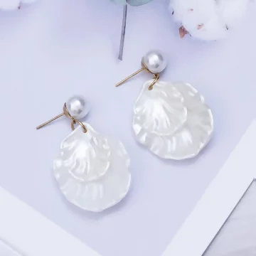 純白簡約珍珠貝殼×吊墜耳環.avif