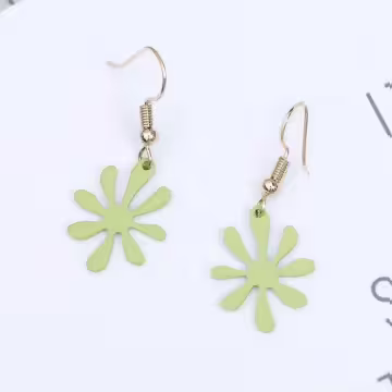 棕梠小綠葉×吊墜耳勾