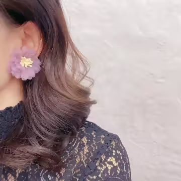 紫色野牡丹×吊墜耳環