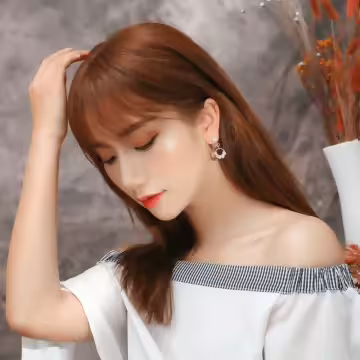 雙層晶鑽珍珠圓環×三角耳夾