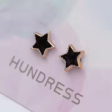 黑星星玫瑰金框×磁吸耳夾/裝飾小物