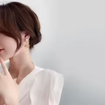 繽透蝴蝶珍珠垂鍊×吊墜耳環