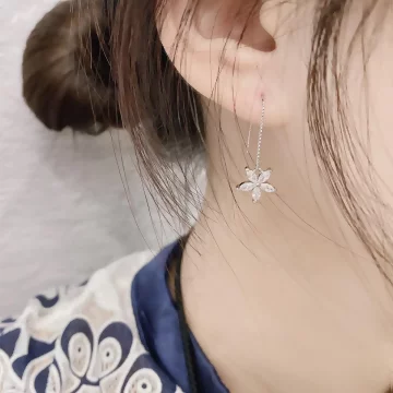 925銀針×鑲鑽五瓣花朵螺紋線勾×耳勾.avif