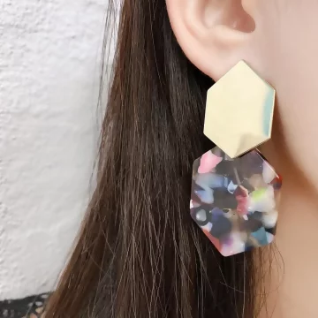 炫彩斑爛六角型×吊墜耳環.avif