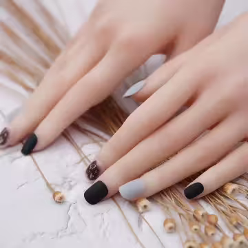 黑灰迷煙金蔥霧面×穿戴式手指甲片×二十四入 