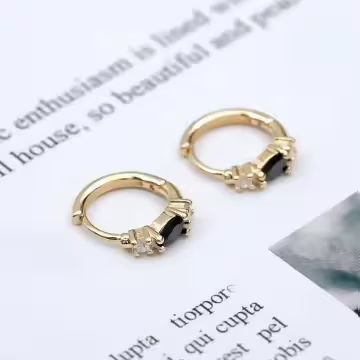 黑水滴鋯石×耳扣